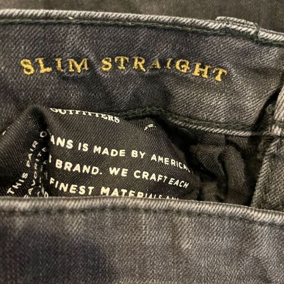 American Eagle Extreme Flex 4 Slim Straight Men's Black Stonewashed Jeans 30x32 - Picture 9 of 11